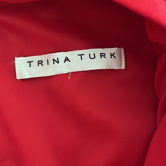 Trina Turk Red Lane V neckline bell sleeve sheath dress size fits like a 4 - Picture 6 of 13